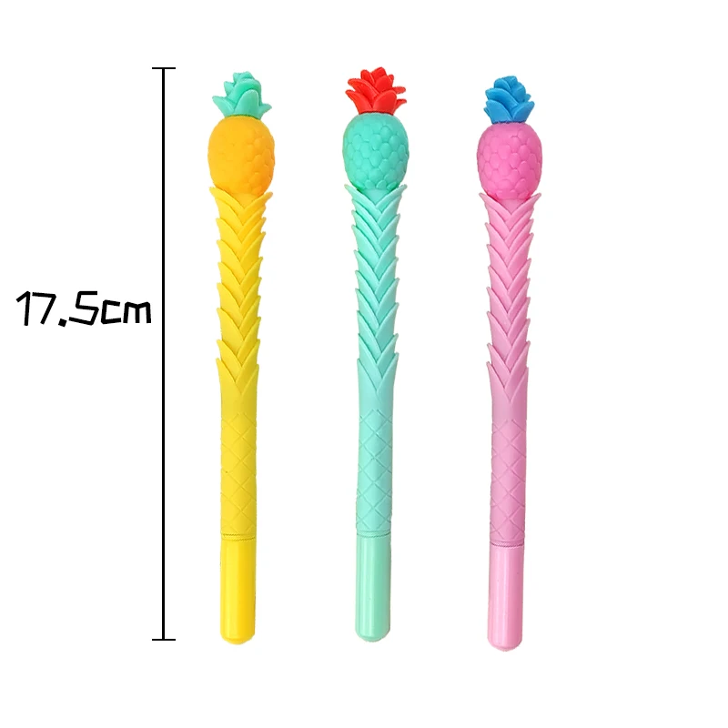 LOW MOQ Manufacture wholesale Hot selling Kawaii pvc Pineapple ballpoint pen Morandi colors special shape gel ball pen
