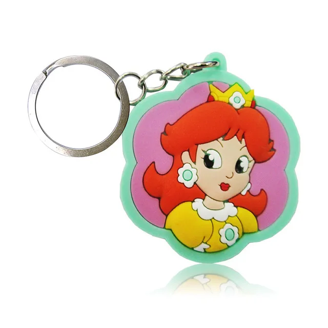 Cartoon Mario Bro Key Chain Mini Anime Figure Key Ring Kids Toy