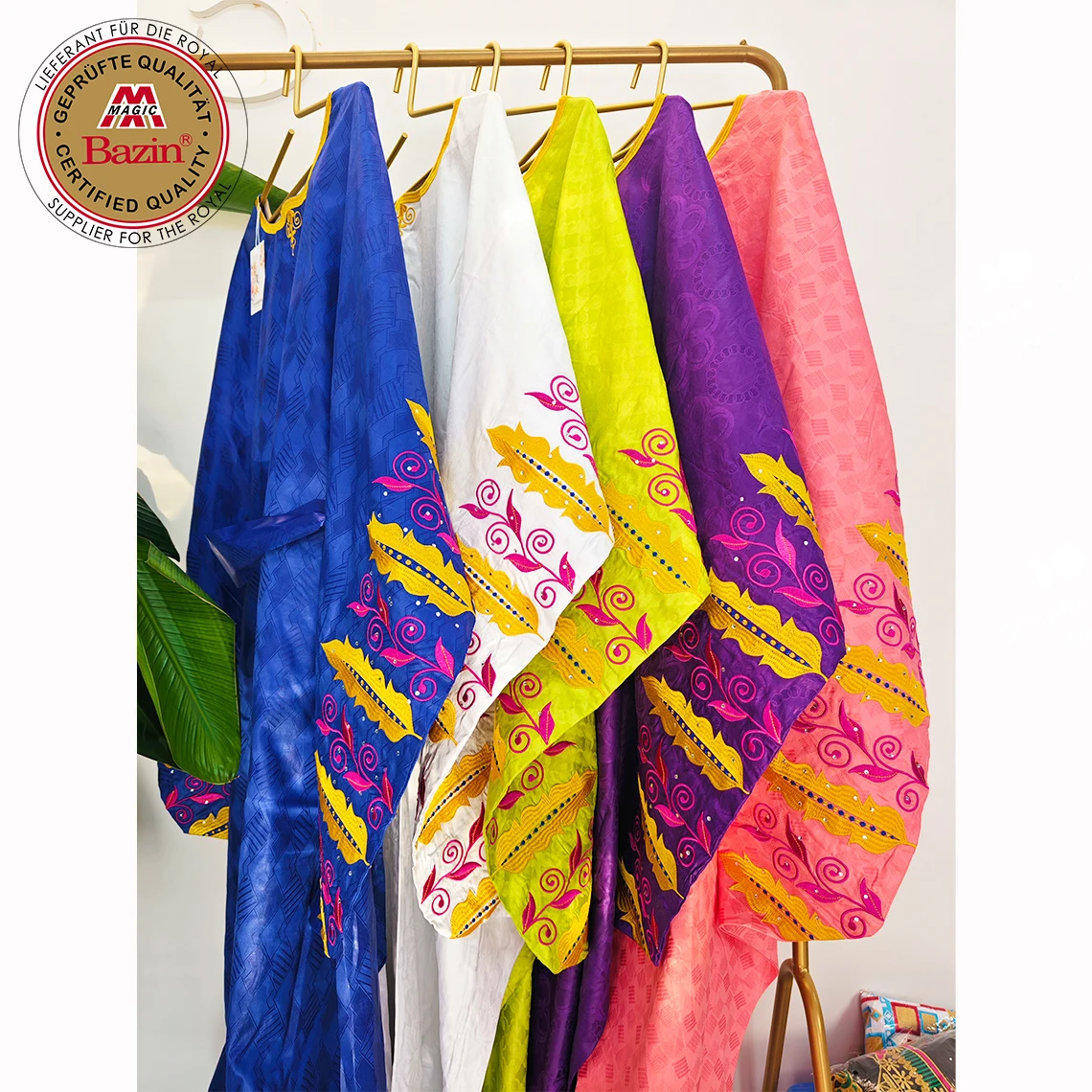 Blue Original Guipure Bazin Riche Dresses For African Women Dashiki Robe Traditional Wedding Party Long Dresses With Bazin