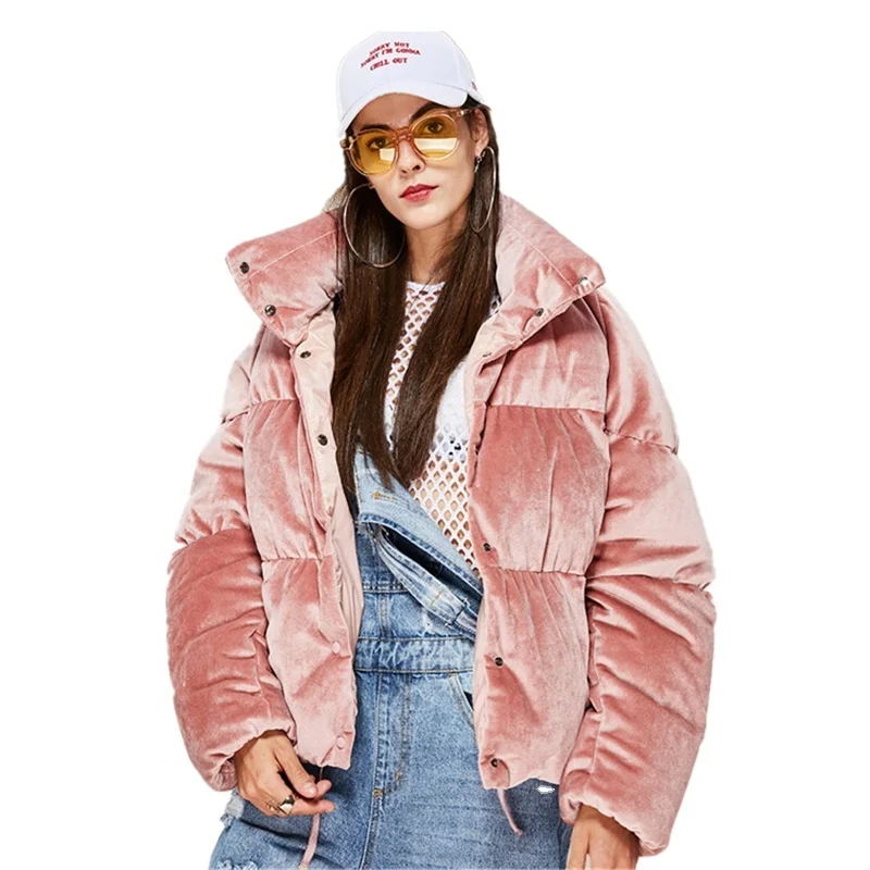 2021 Fashion new design red cropped goose down ladies winter coats winter coat for women