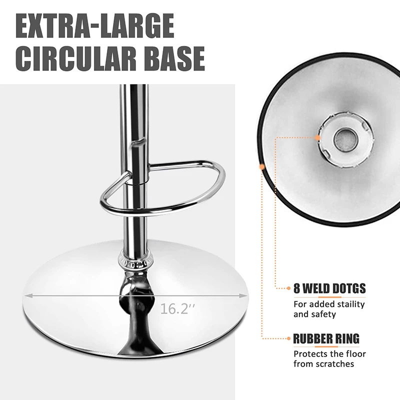 Modern Island Kitchen Chairs 360 Degree Swivel Adjustable White Leather Bar Stools With Armrest And Back