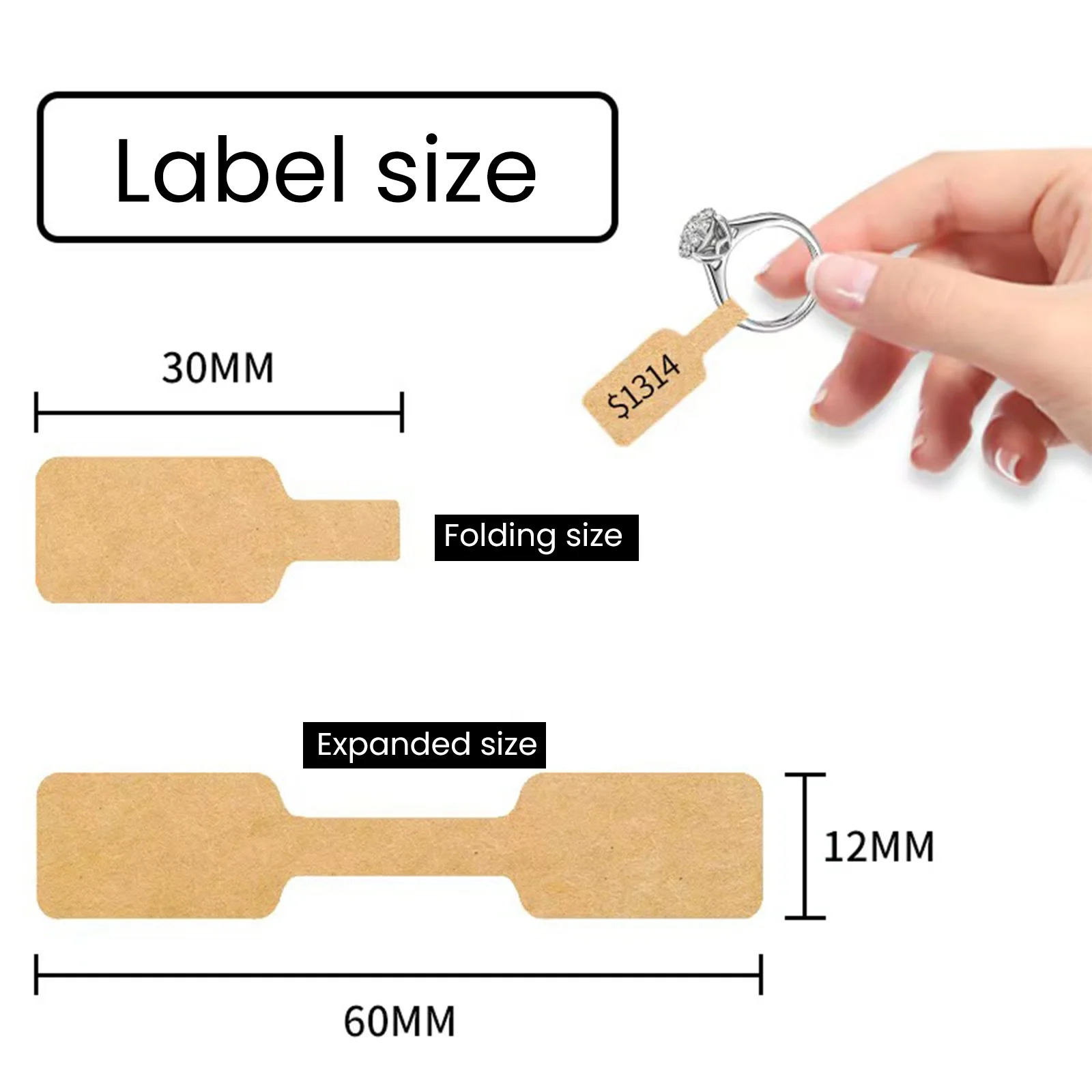 Custom Shapes PVC Jewelry Tamper proof Tracking Security Tag 500PCS/Roll Jewellery Label Printable Jewellery Barcode Labels