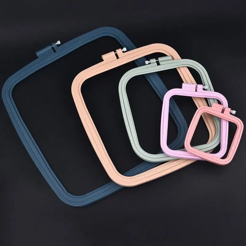 5 Size Plastic Square Embroidery Hoops Cross Stitch Hoop Ring DIY Needlecraft Cross Stitch Loop Hand Household Sewing Tools