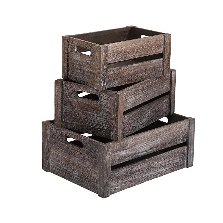 Деревянная коробка для домашнего декора, 3 шт., большая декоративная деревянная корзина, контейнер для хранения