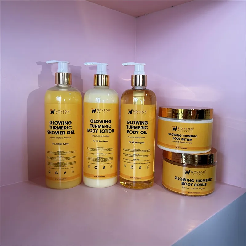 Glowing turmeric skin care set private label with great price