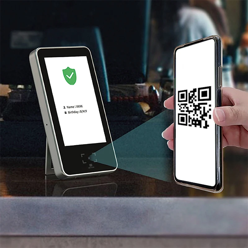 Портативный считыватель qr-кода зеленого цвета с принтером green