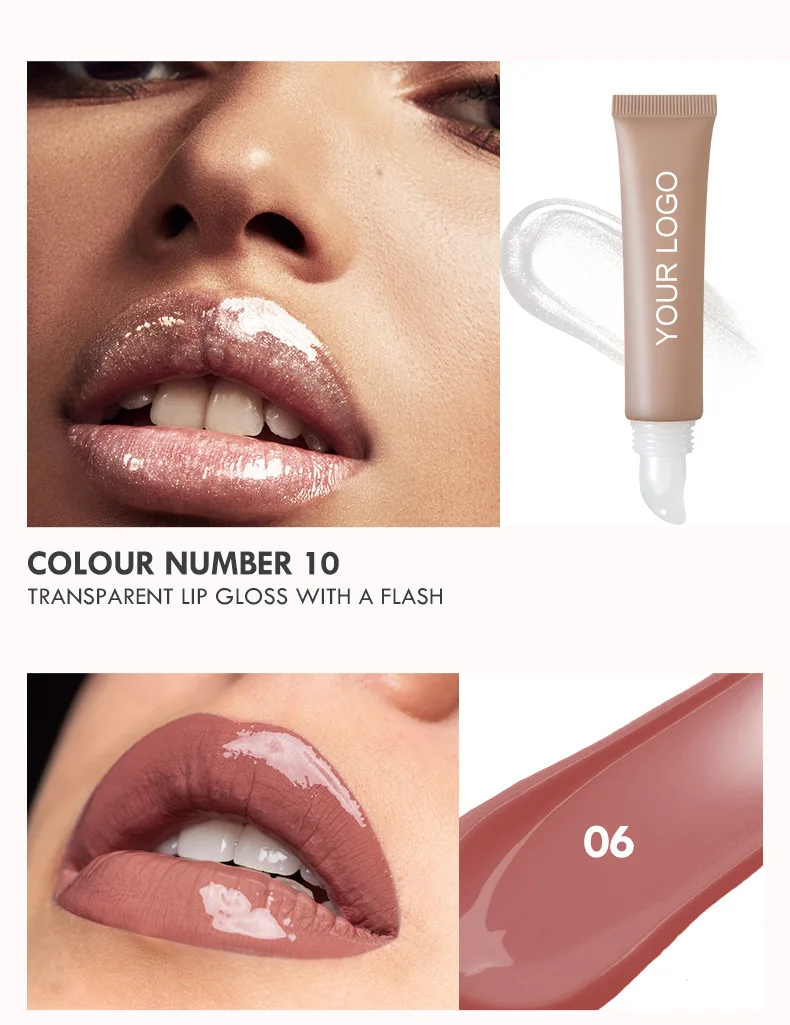 SPF Customized Logo Vegan Lip Oil Fruit Flavor Moisturizing Makeup Private Label liquid lip balm butter gloss lipstick Lip Oil