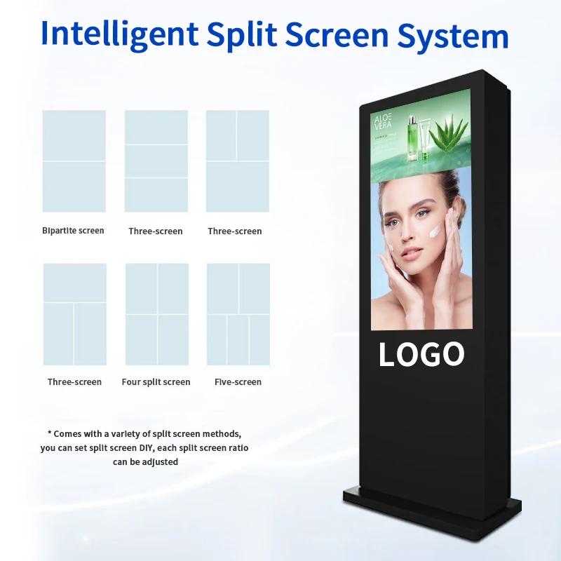 ZCLH Kiosk Displays Pole Billboard Waterproof 55 Inch Outdoor Digital and LCD Signage Outdoor LCD Display Advertising Screen