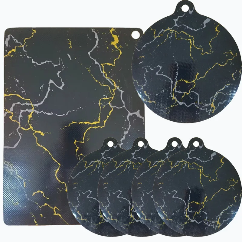 pack 6 anti-slip anti-scratch induction heater protector silicone Round Heat Insulated Pad silicone induction cooktop mat for IH