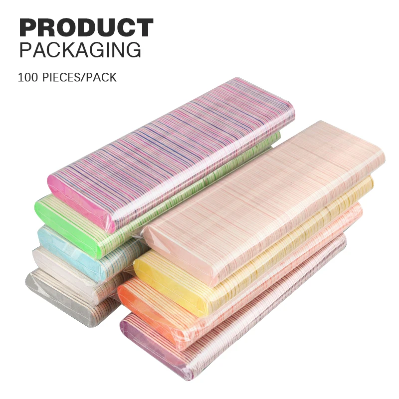 High Quality Mini Wooden Disposable Nail File Wholesale Manicure Tools for Nail Tech Double Sided with Emery Material Nail file