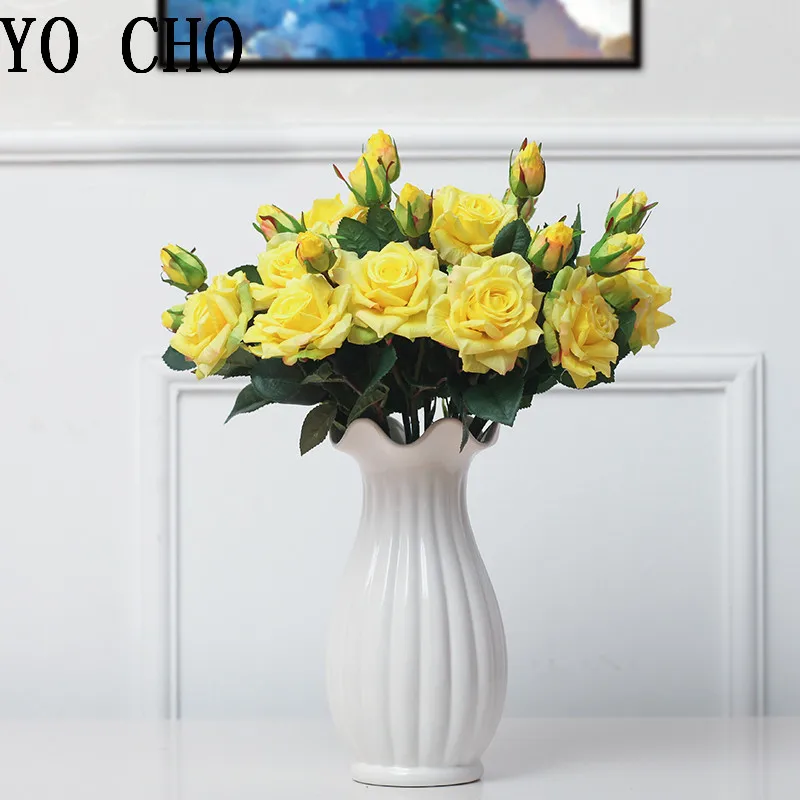 Real Touch Moisturizing Rose DIY Party Decoration Silk Artificial Flower Rose Wedding Wall Flowers Festival Home Decor