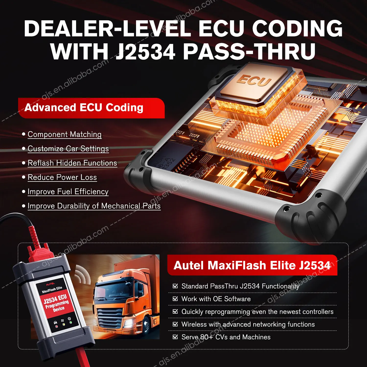 [US VERSION] Autel MaxiSYS MS908CV II 2 Heavy Duty Truck Car 12V 24V OBD2 Scanner ECU Coding Programming Altar Diagnostic Tools