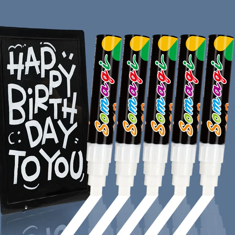 High Quality Liquid Chalk Marker Pen Dry-Erase & Wet-Erase 8mm Flat Tip Chalk Marker