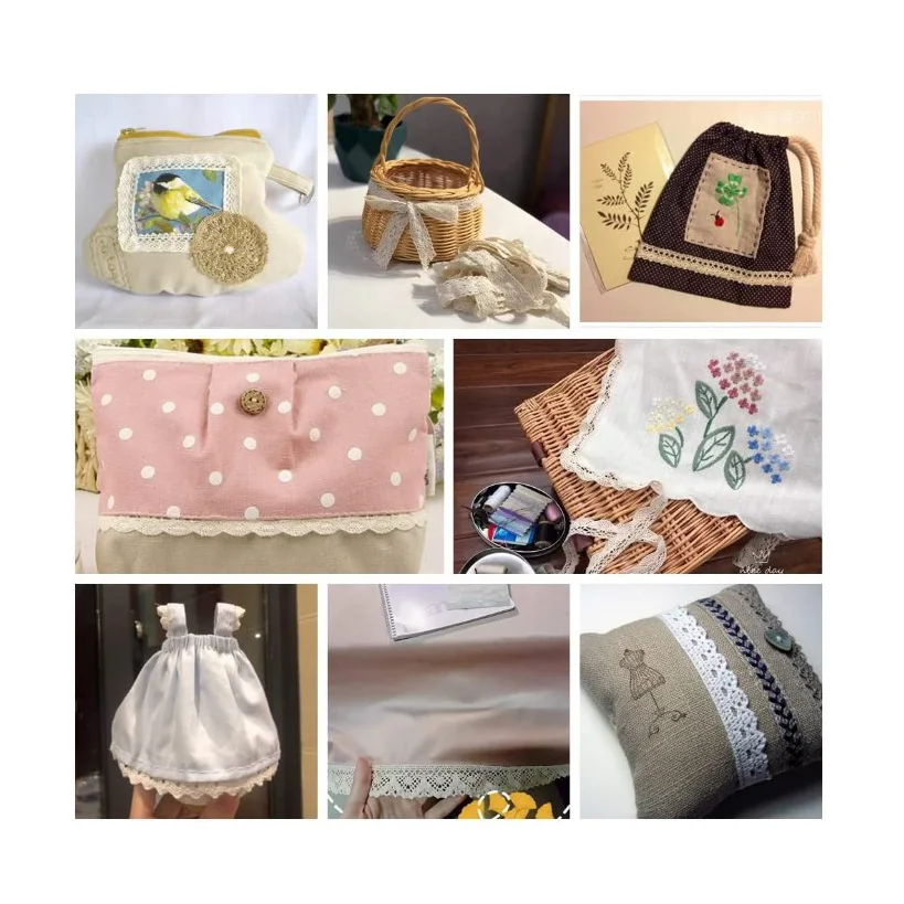 1.5cm Pink Lace Trims for Sewing-Cotton Lace Ribbon DIY Craft Scrap booking Gift Package Wrapping Crafts Lace Sewing Trim