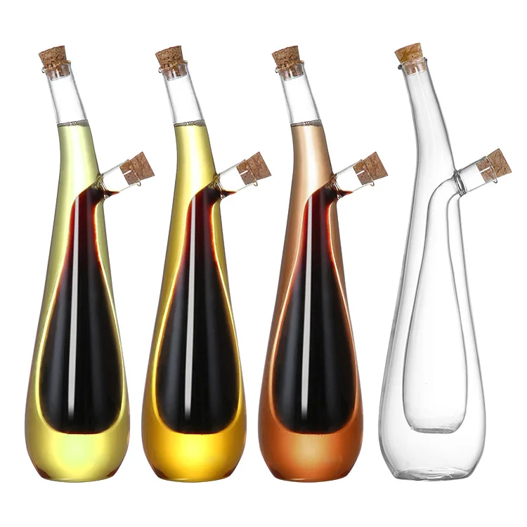 Oil Pot Kitchen Accessories 2 in 1  Empty Cooking Borosilicate Glass Wine Vodka Olive Oil & Balsamic Vinegar Jar Cruet Bottle
