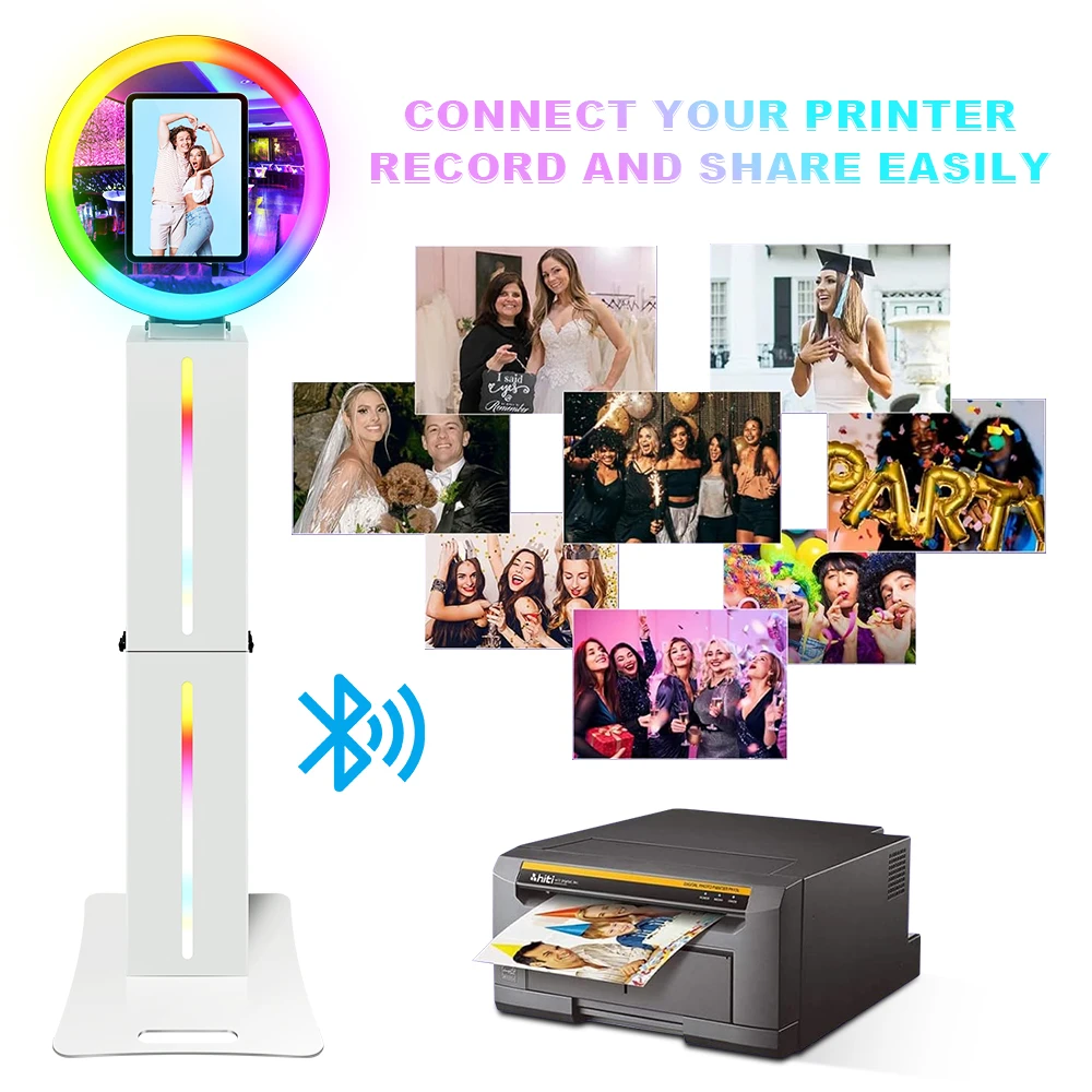 Portable iPad selfie photo booth LED iPad size 9.7 10.2 10.5 11 12.9 inch roaming handheld iPad photo booth machine