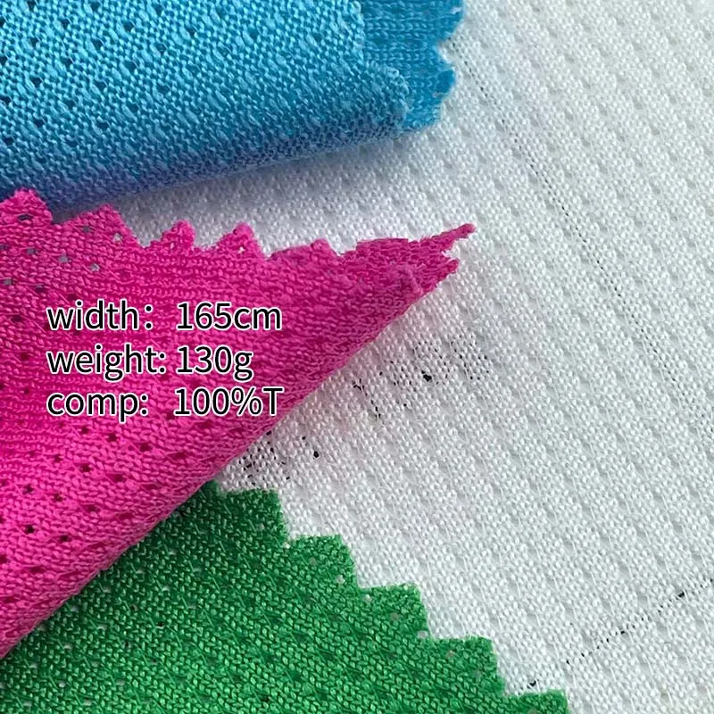 Quick drying breathable fabric for sport 100 polyester jersey bird eye mesh sportswear/ ball suit fabric 130gsm
