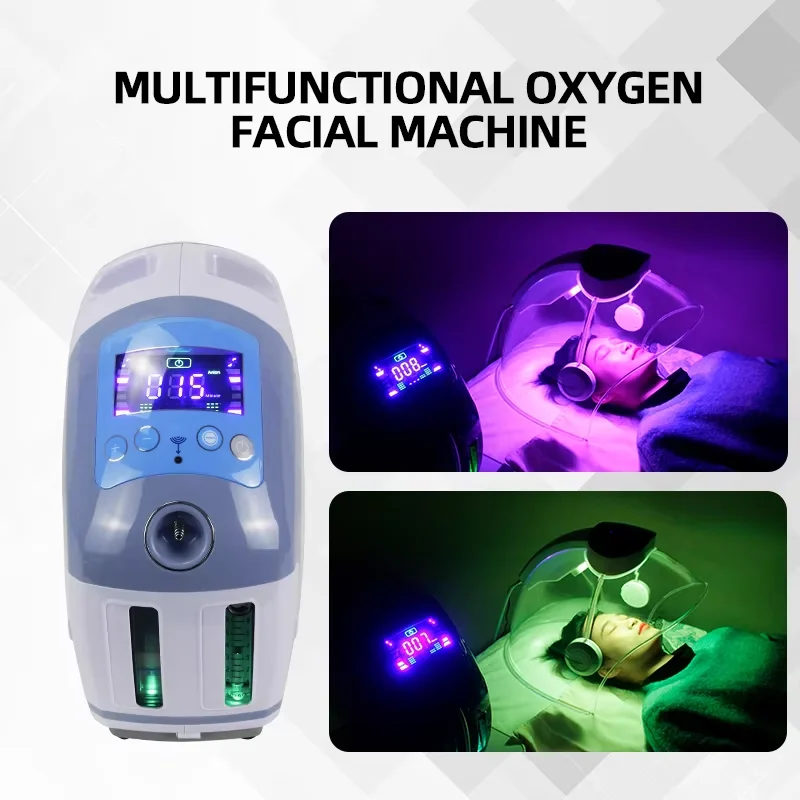 O2toderm Skin Rejuvenation Hyperbaric Oxygen Facial Care Mask for Beauty Spa Use with Oxygen Sprayer & UK/EU Plugs