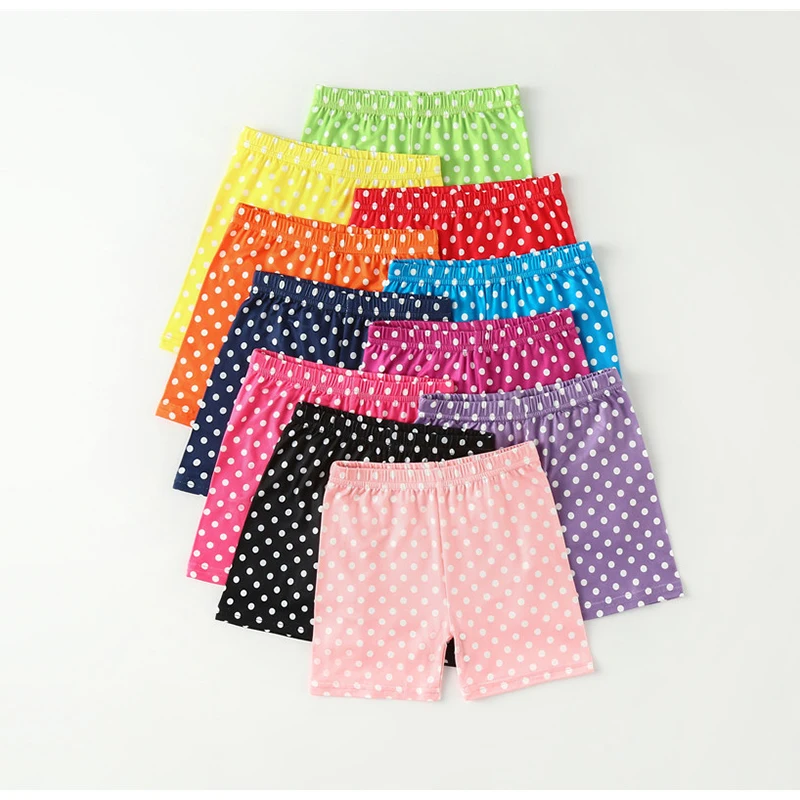Summer Kids Girls Dot print Shorts Safety Pant Underwear Girls Short Beach Pants Kids Girls Short Leggings