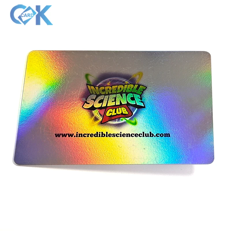 Hot Selling CR80 Rainbow Holographic Printable PVC Blank Card