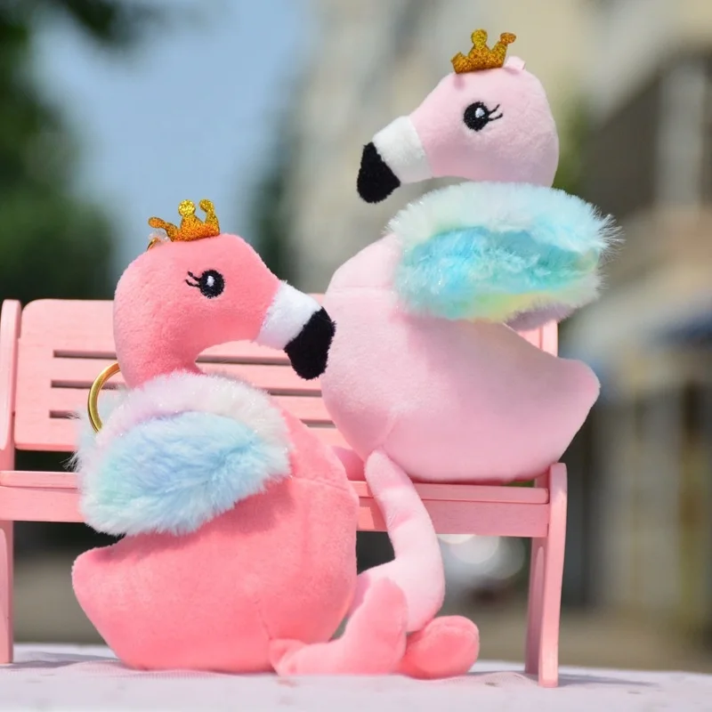 Inexpensive Girl 17Cm Soft Animals Hanging Accessories Stuffed Toy Flamingo Plush Pillow
