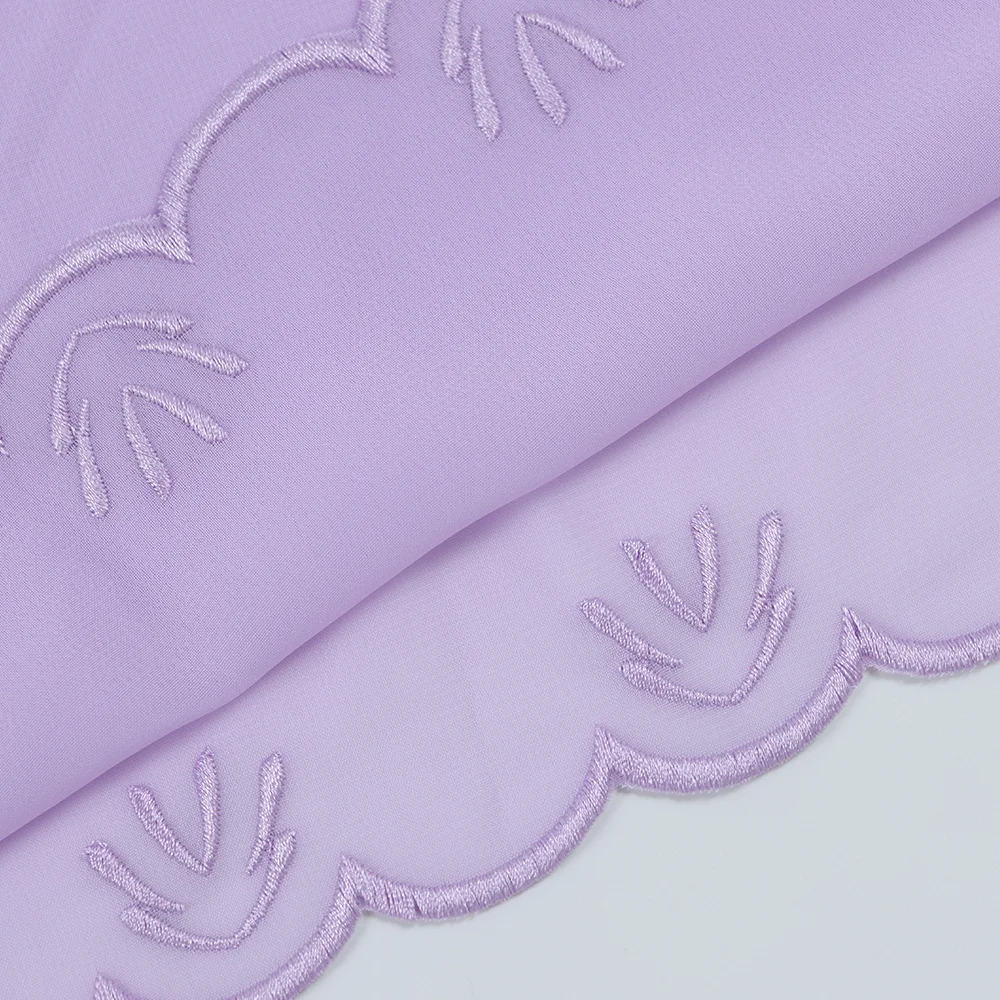 premium pearl chiffon embroidered hijab scarf Malaysia women sulam tudung muslim headscarf