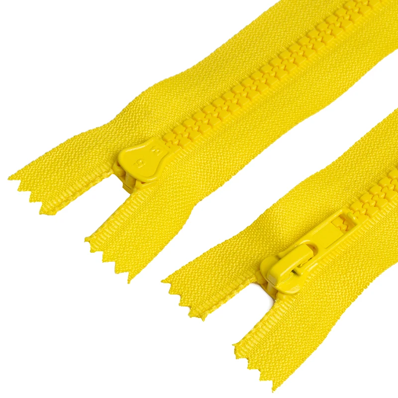Commonly Used Excellent Zip 5# Yellow Zipper Plastic Closed End Zippers
