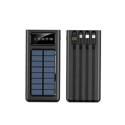 Waterproof Foldable Solar Power Bank 20000mah 30000mah  Portable Solar Cell Phone Charger with LED Light
