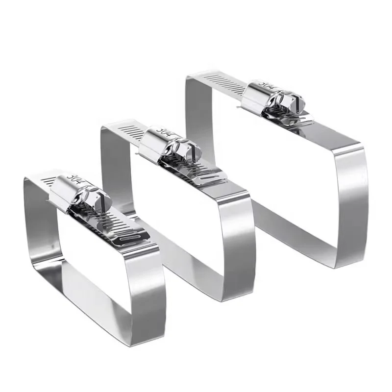 Stainless Steel Square Tube Clamp Bridge Hoop Pipe Clamps Rectangular American Type Hose Clips Tension Band Hose Clamp For Tube