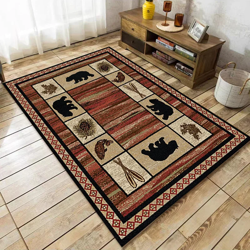 Modern Animal Pattern Polyester Living Room Rug Washable Cushioned Foam Mat for Home with Stylish Design for Bathroom Use