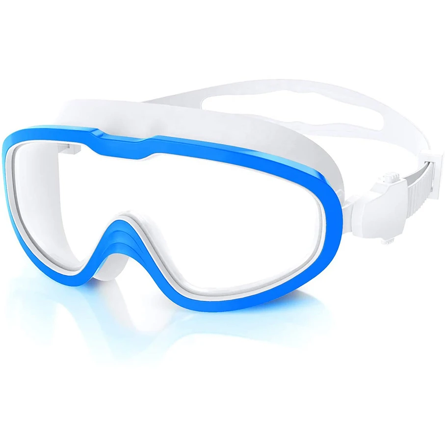 High quality big frame safety glasses printed logo anti-fog swimming goggles diving goggles