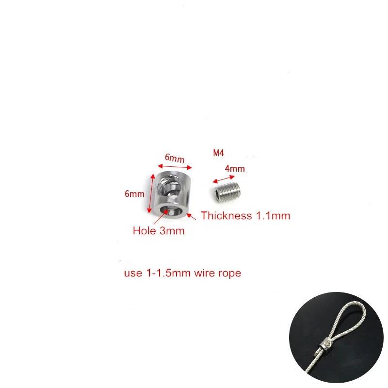 Rongtong Hot Selling copper plated nickle wire rope clip for lighting suspension kits