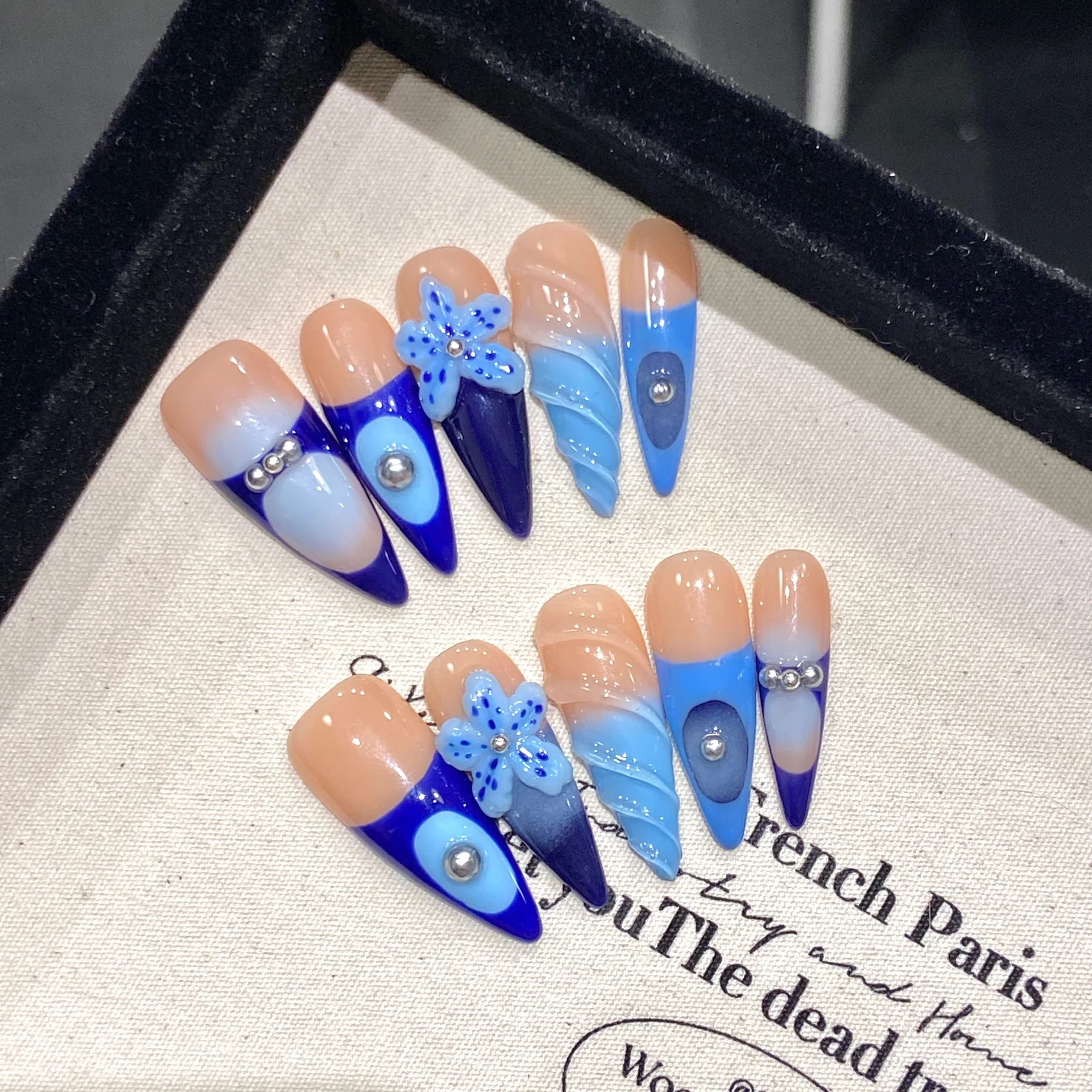 New Arrival Handmade Nails Press On High Quality False Nails Short Reusable French Press ON Nails