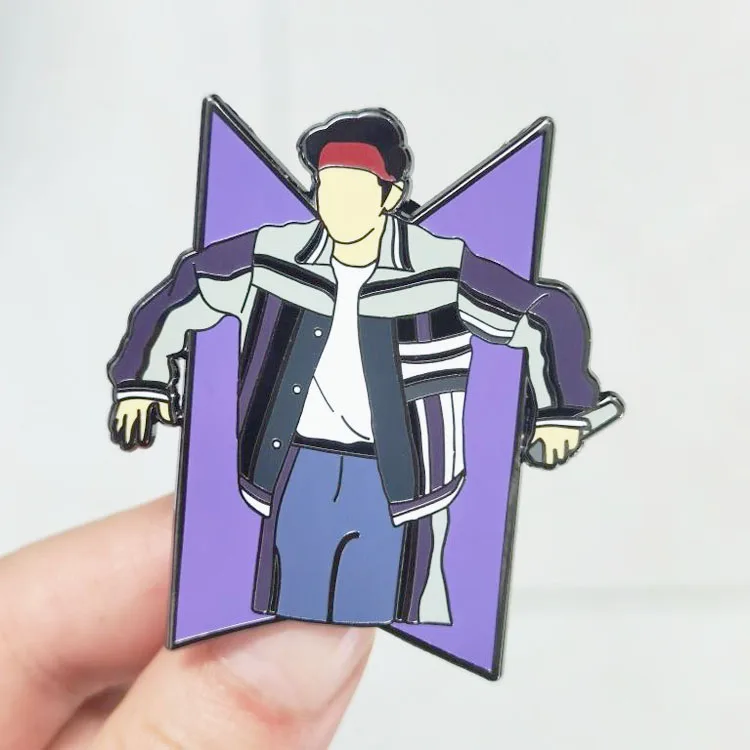 Custom gold bt21 nickel kpop hard enamel pin custom cartoon brooch metal badges pins