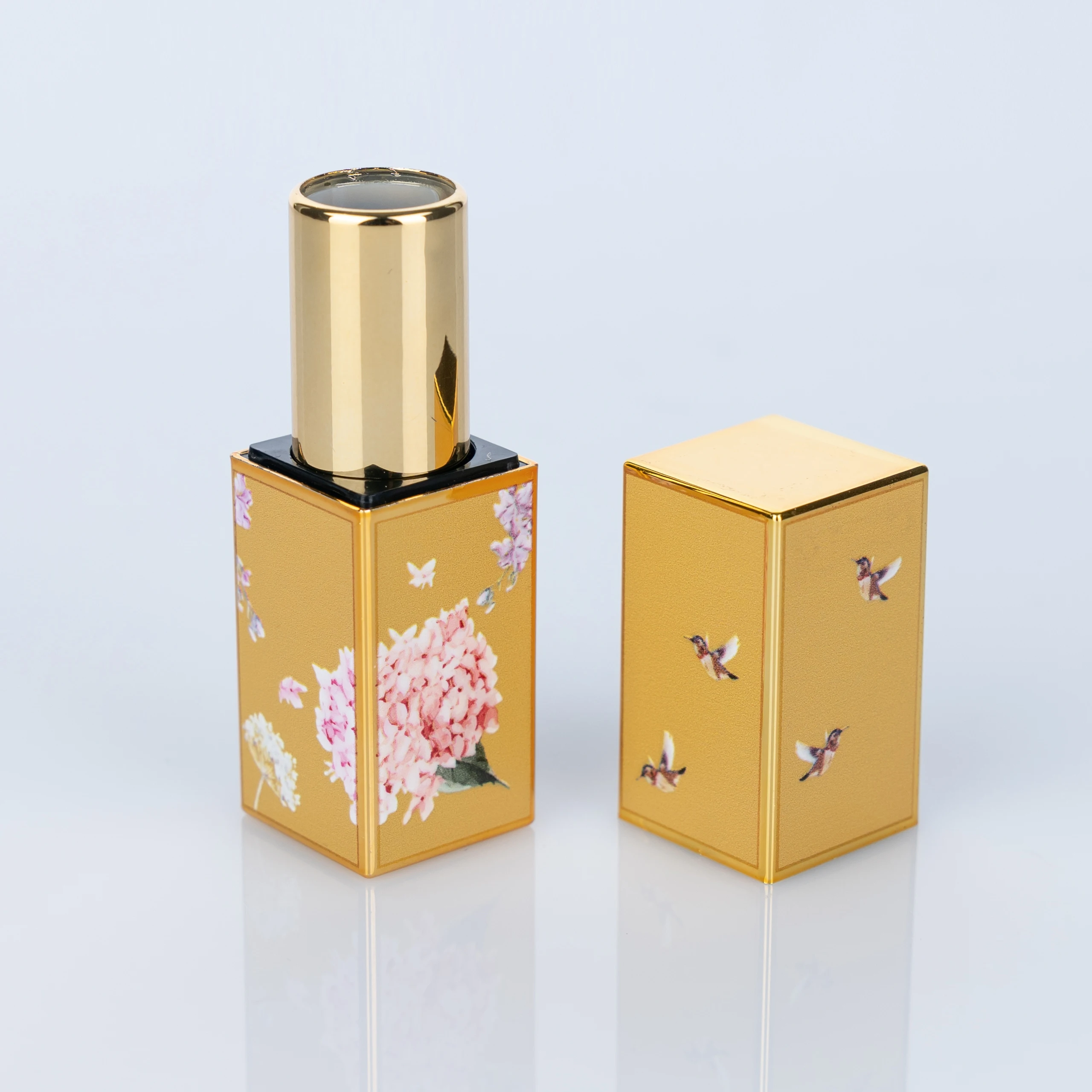 3.5g Yellow Luxury Lipstick Packaging Colored Cosmetic Container Aluminum empty lipstick tube Square Aluminum Tube