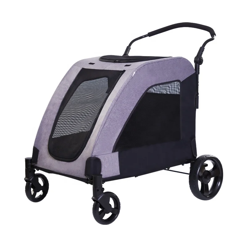2024 Large Pet Dog Stroller Pet Jogger Wagon Foldable Dog Cart with 4 Wheels Breathable Animal Stroller
