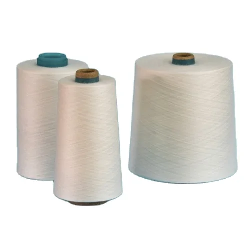 100 pct натуральное полиэфирное волокно для кольцевой нити, швейная нить, необработанный белый цвет, 1,667 кг на бумажный конус