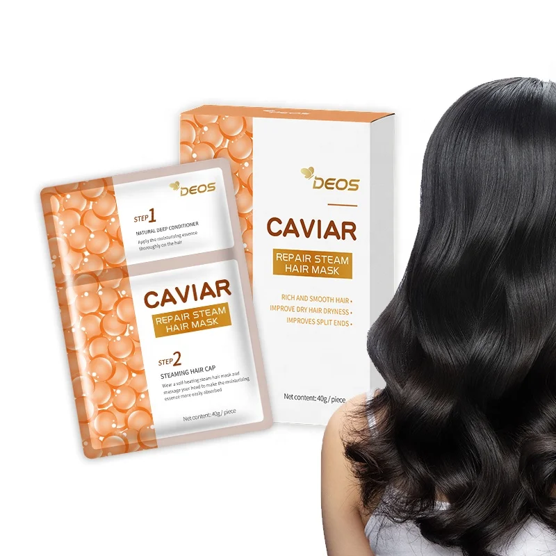 Caviar repairing hair mask soft smooth effect obvious OEM steam moisturizing hair mask