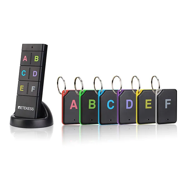 Wireless Finder Wireless RF Item Locator Item Tracker Wireless RF Pet Tracker with 1 RF Transmitter 6 Receivers  Retekess TH104