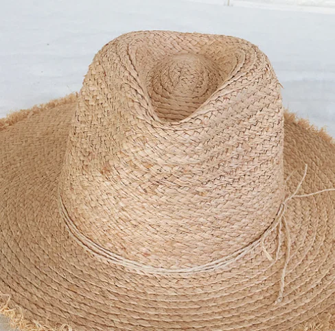 Wholesale Hand weaving Lifeguard hollow straw Fedora Hat For Men