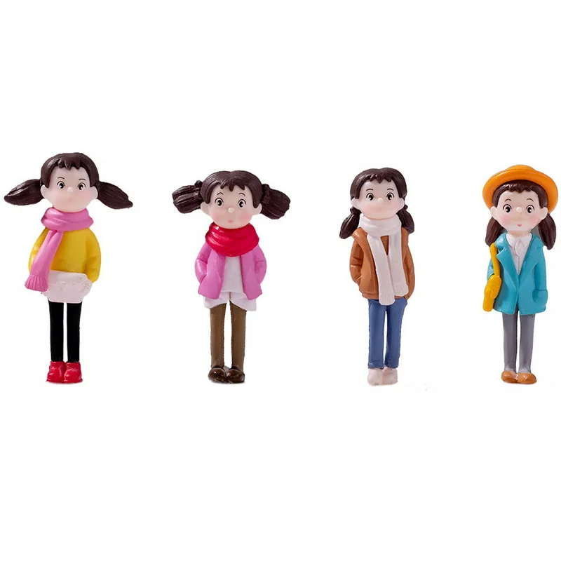 Cartoon Figure Plastic Creative Figurines Car Decoration Home Cute Girl Doll