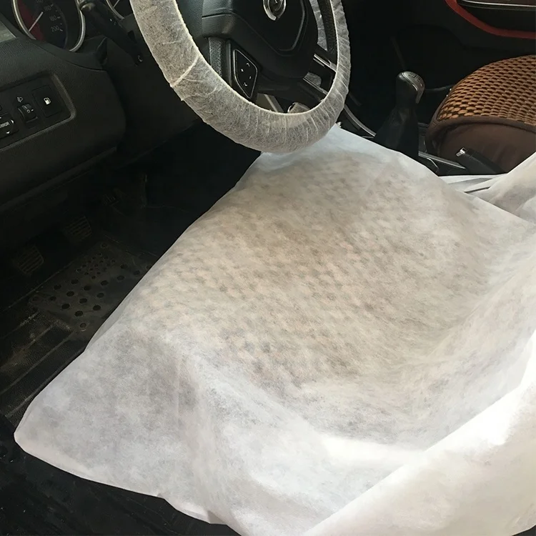 4S shop accessory waterproof plastic disposable custom logo car seat protector cover set 5 in