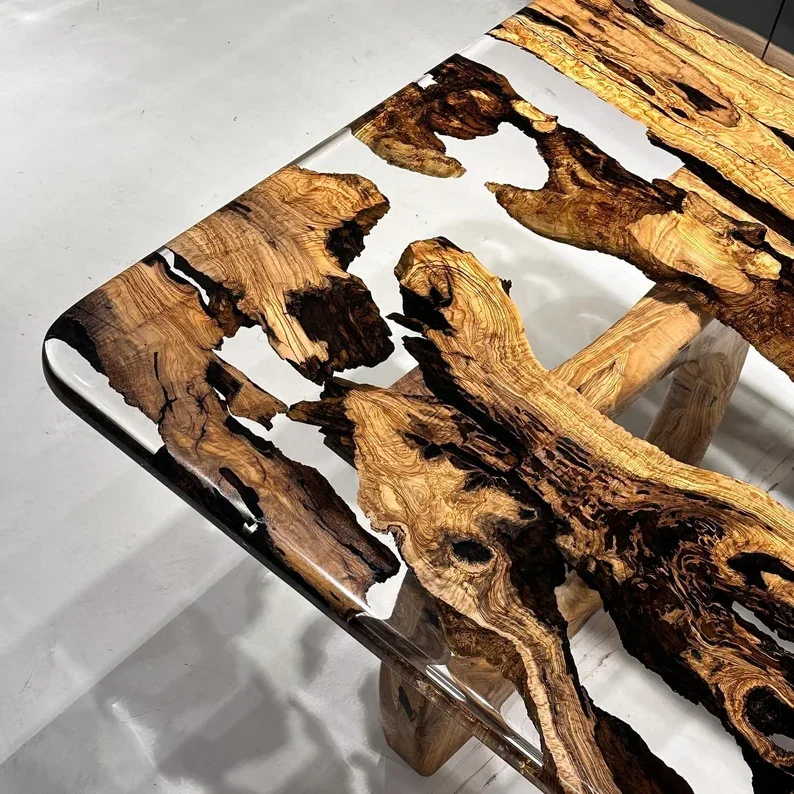 Luxury Live Edge River Coffee Table Wood Slabs Dining Tables Epoxy Resin River Tables Custom Made Solid Wood