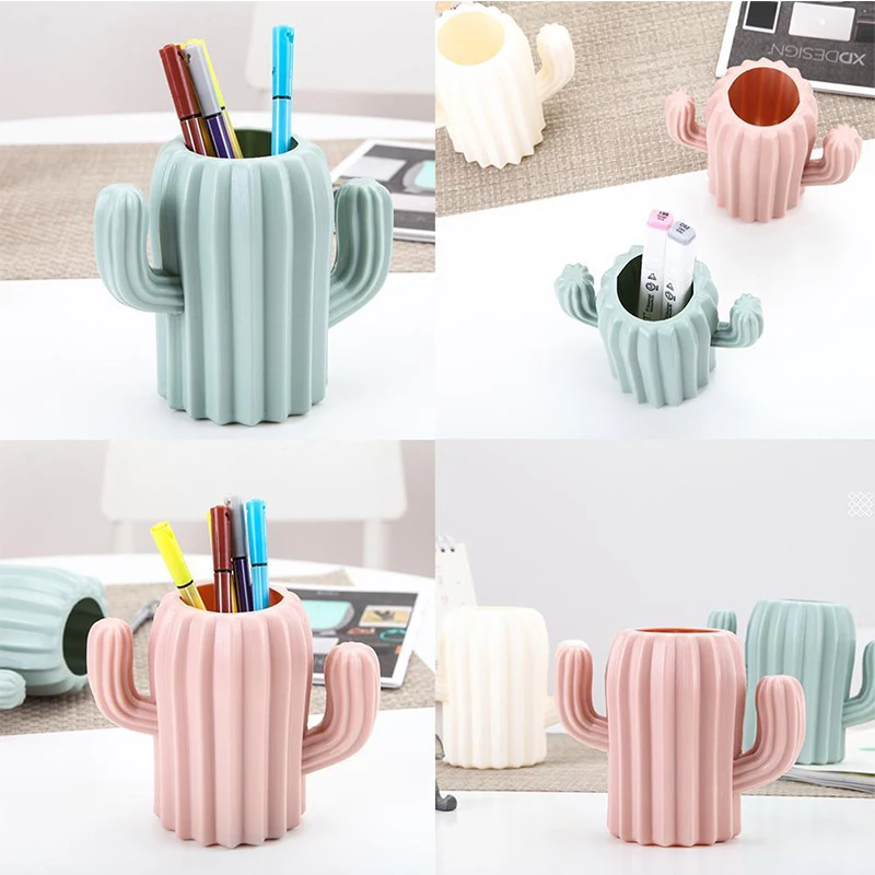 
Ceramic Cute Cactus Plant Pot Pencil Holder Organizer Pen Pot 