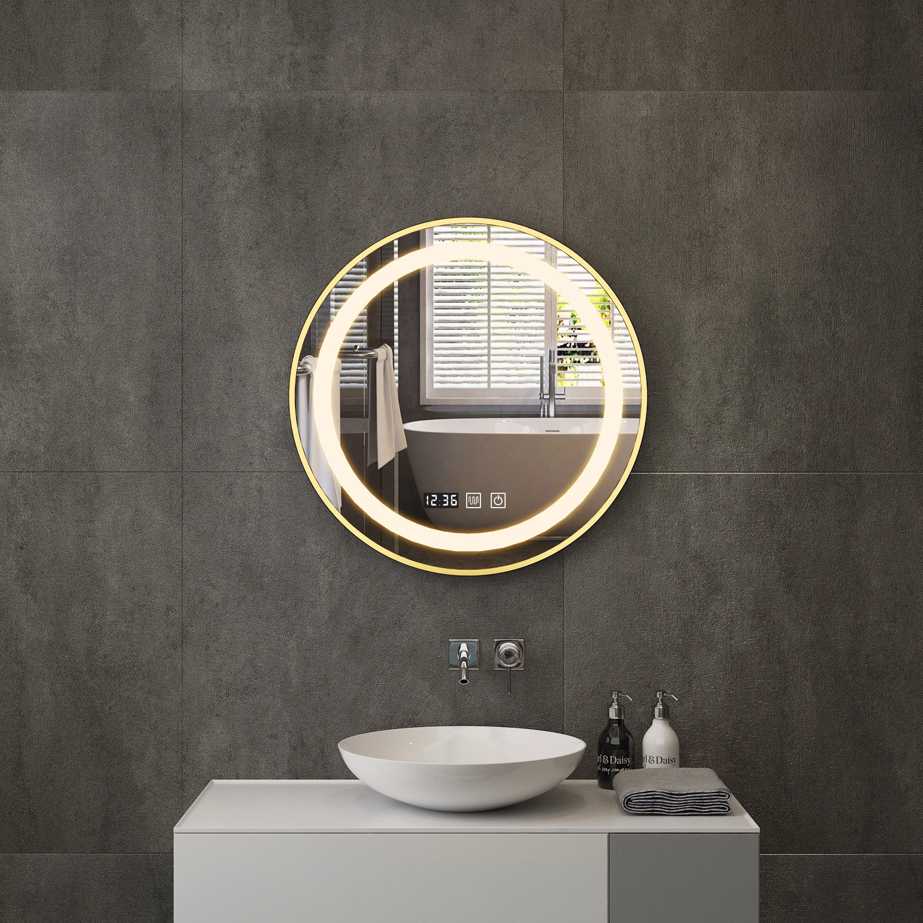 Factory simple frameless rectangle bluetooth music intelligent led mirror for bathroom furniture cabinet  used