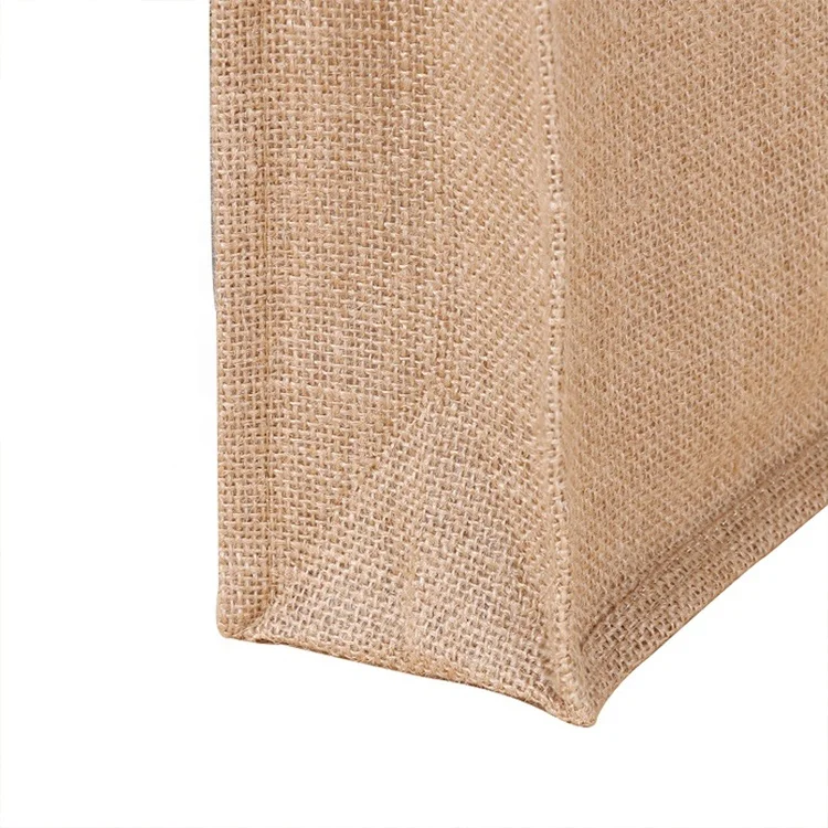 Wholesale Big Size Custom Logo Burlap Jute Tote Bag with Waterproof Plastic PE Coating Lining for Potato Shopping Gift Wine