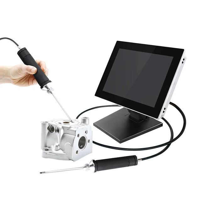 Diameter length Customized Large screen 10 inch 3.9mm optical fiber transmission IP67 1MP NDT industrial endoscopic videoscope