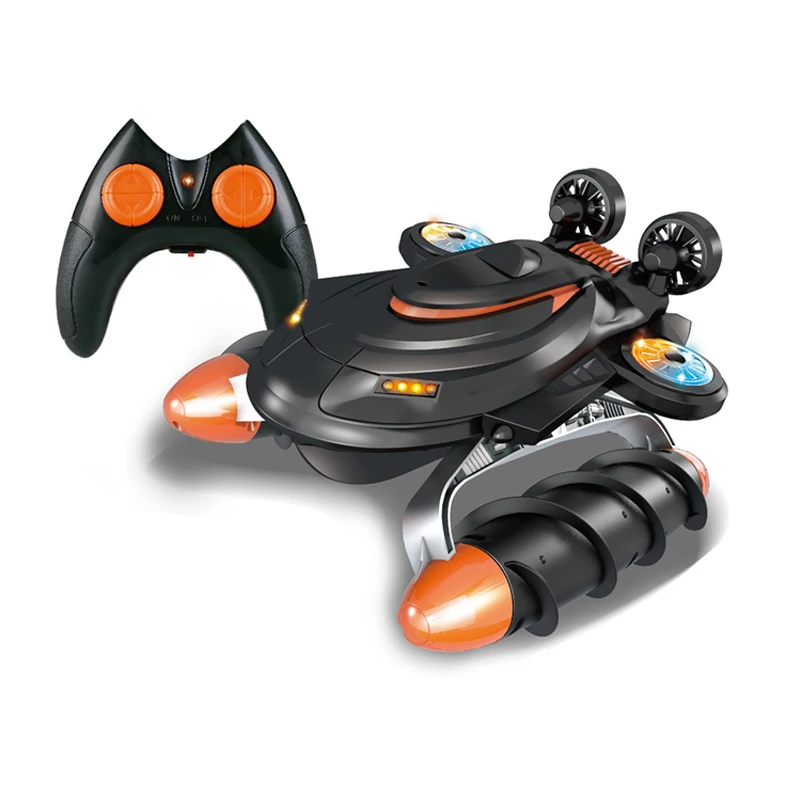 New Design kids 360 Rotating Remote Control Amphibious Vehicle Amphibious Hovercraft 2.4G Waterproof Tank Stunt RC car  toys