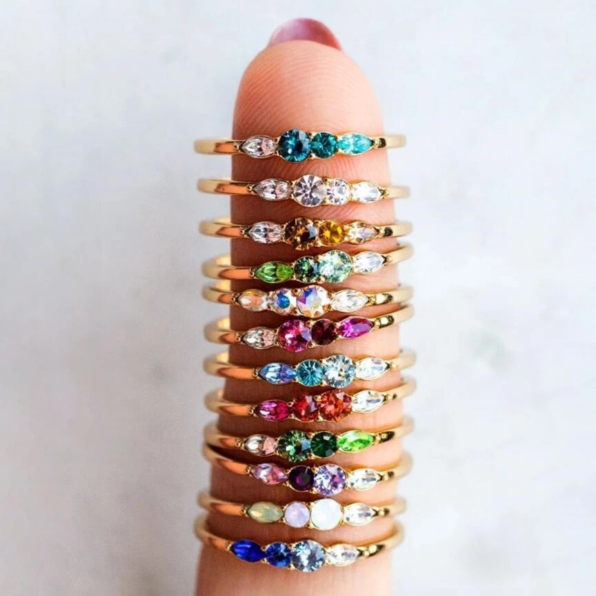 fashion fine rings silver 925 Custom Gemstone colorful ruby women rings zircon18K 24K gold plated rhodium wholesale jewelry