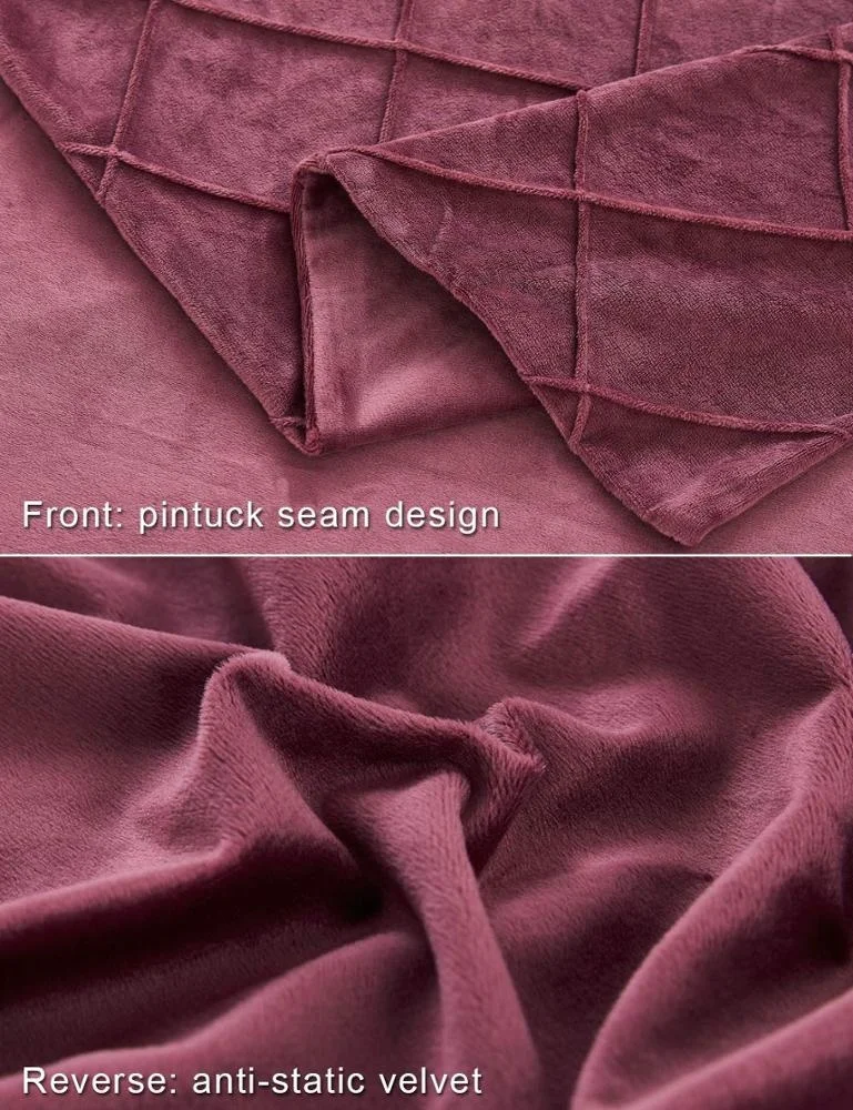 VB5009, Luxury  Crystal Velvet Duvet Cover Set - Pinch Pleated Pintuck Bedding with Home Decor 3 Pieces Per Set With Pillowcases